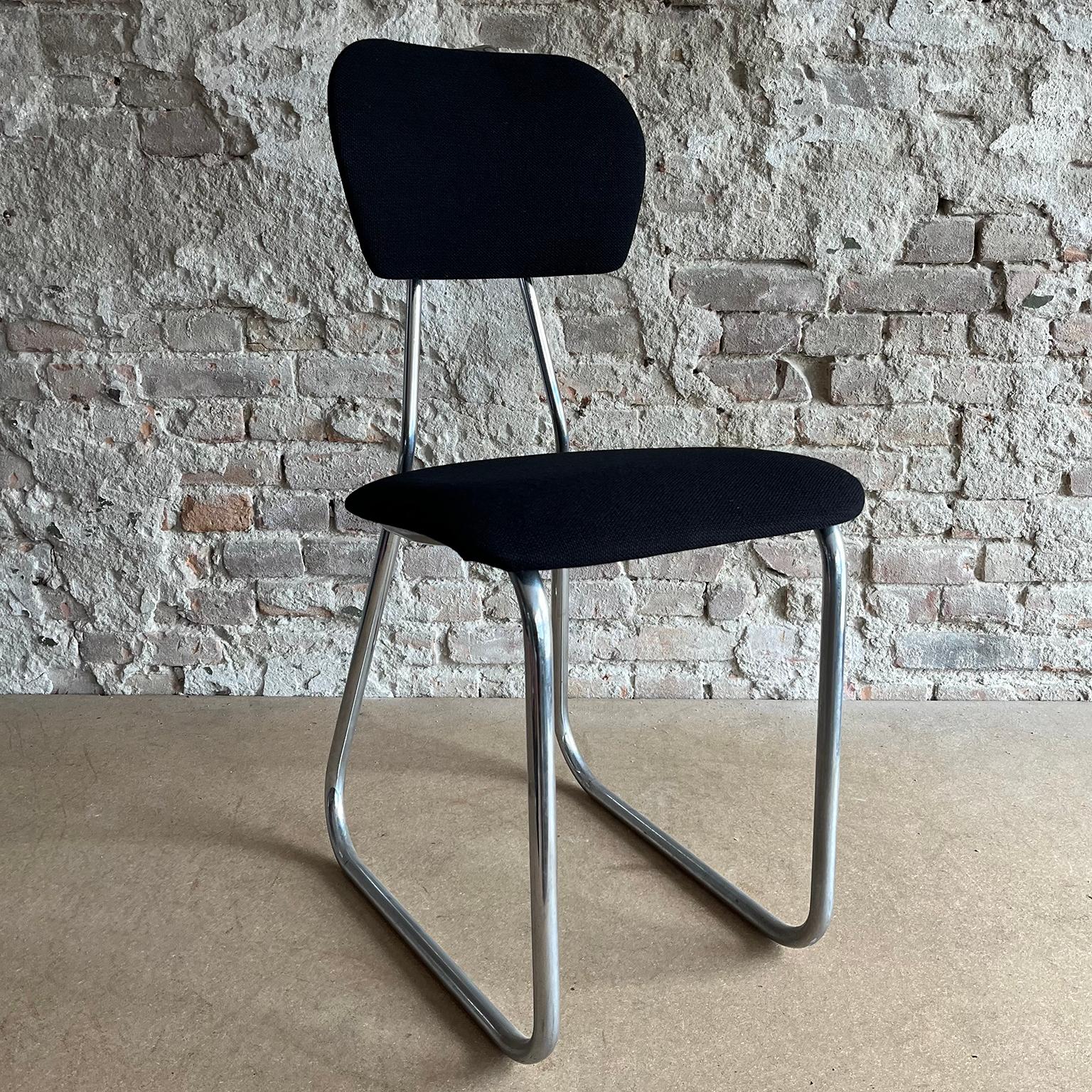 W.H. Gispen für Gispen Culemborg, Holland, Original Typing-Stuhl aus der Vorkriegszeit in Blac im Angebot 2