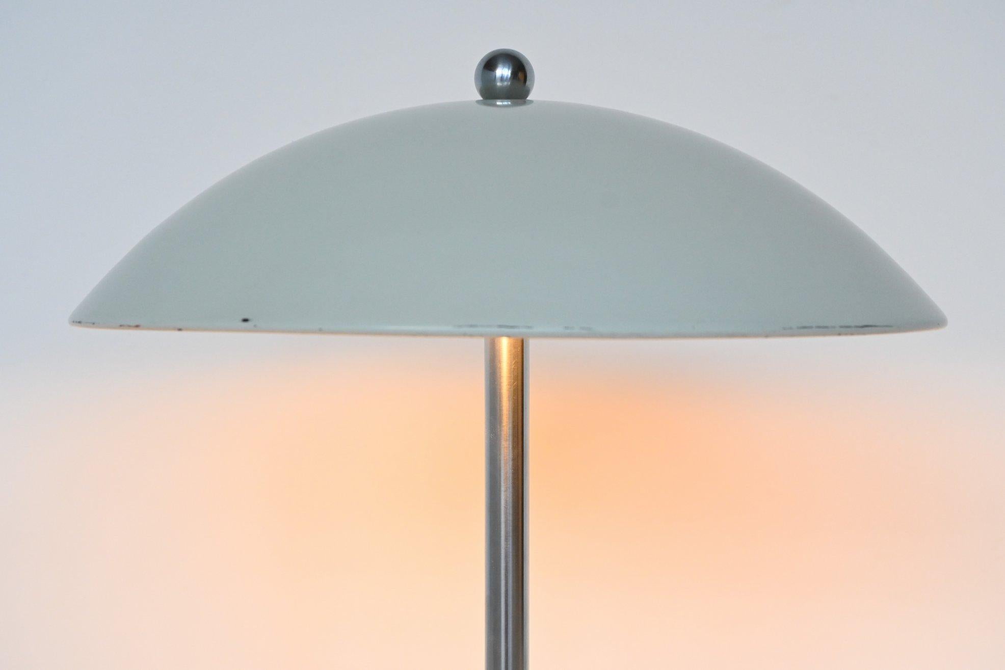 Mid-20th Century W.H. Gispen White Mushroom Table Lamp Gispen, The Netherlands, 1950