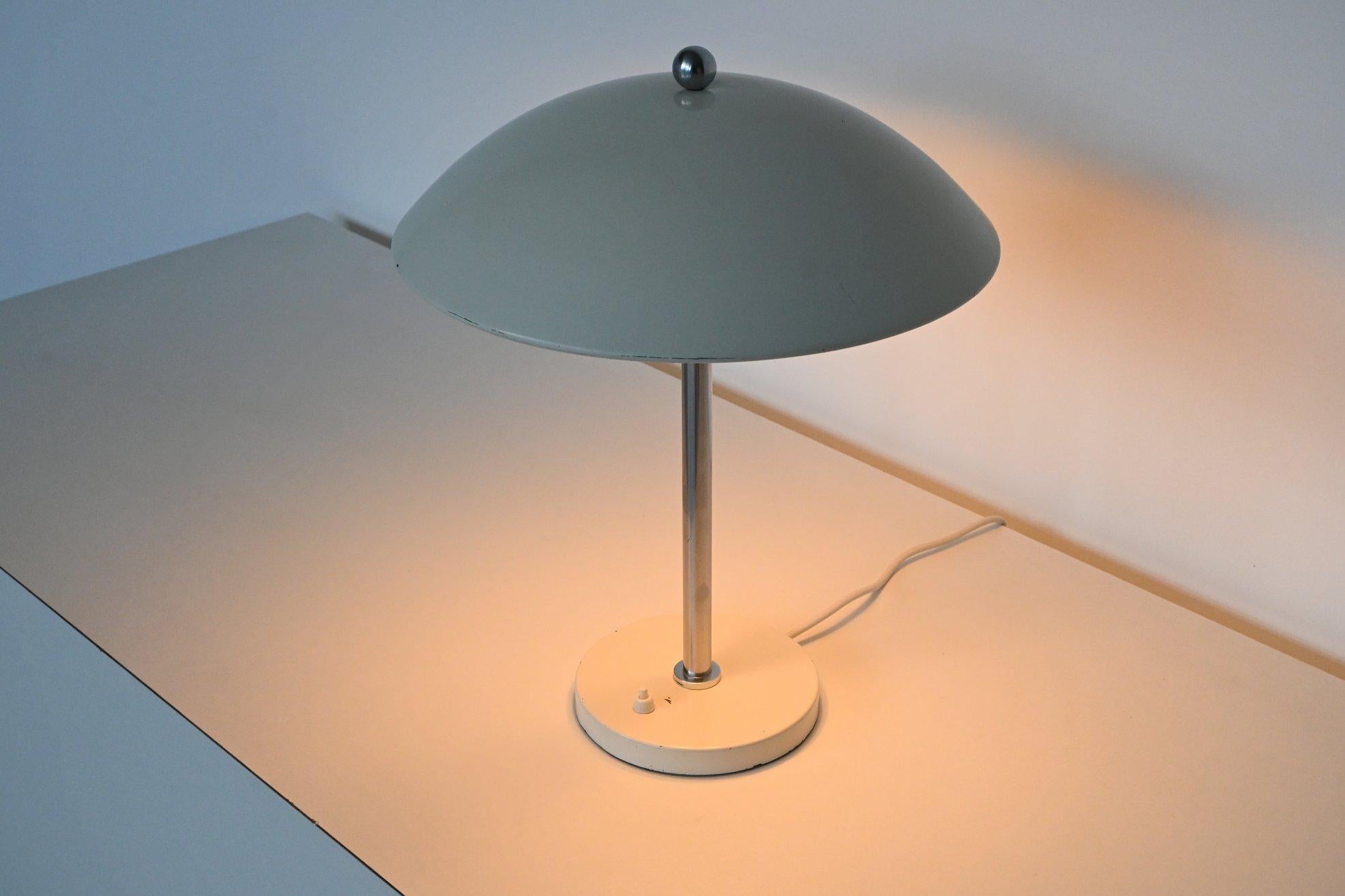 W.H. Gispen White Mushroom Table Lamp Gispen, The Netherlands, 1950 1