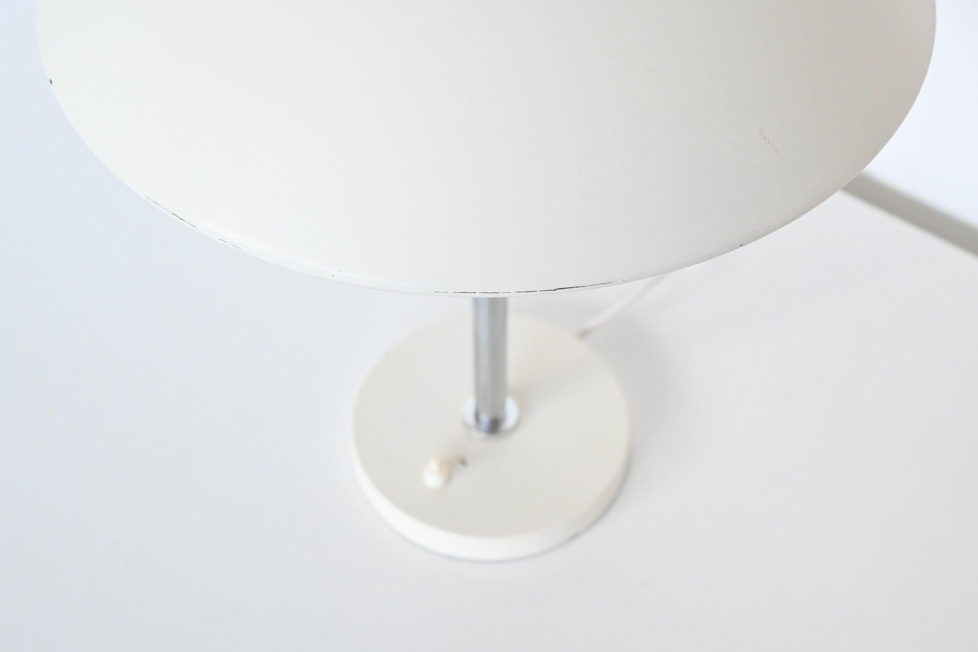 Dutch W.H. Gispen White Mushroom Table Lamp Gispen, The Netherlands, 1950