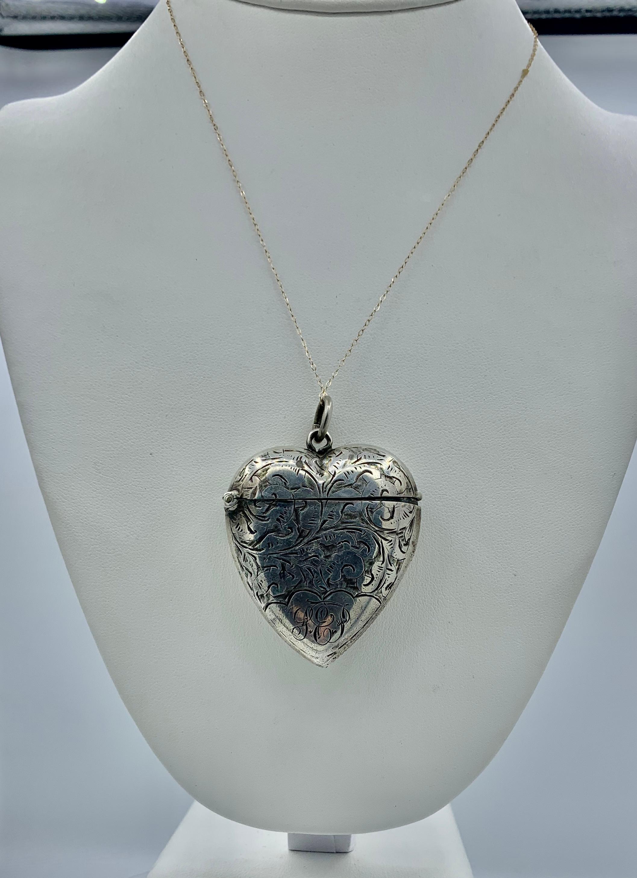 vintage silver heart locket
