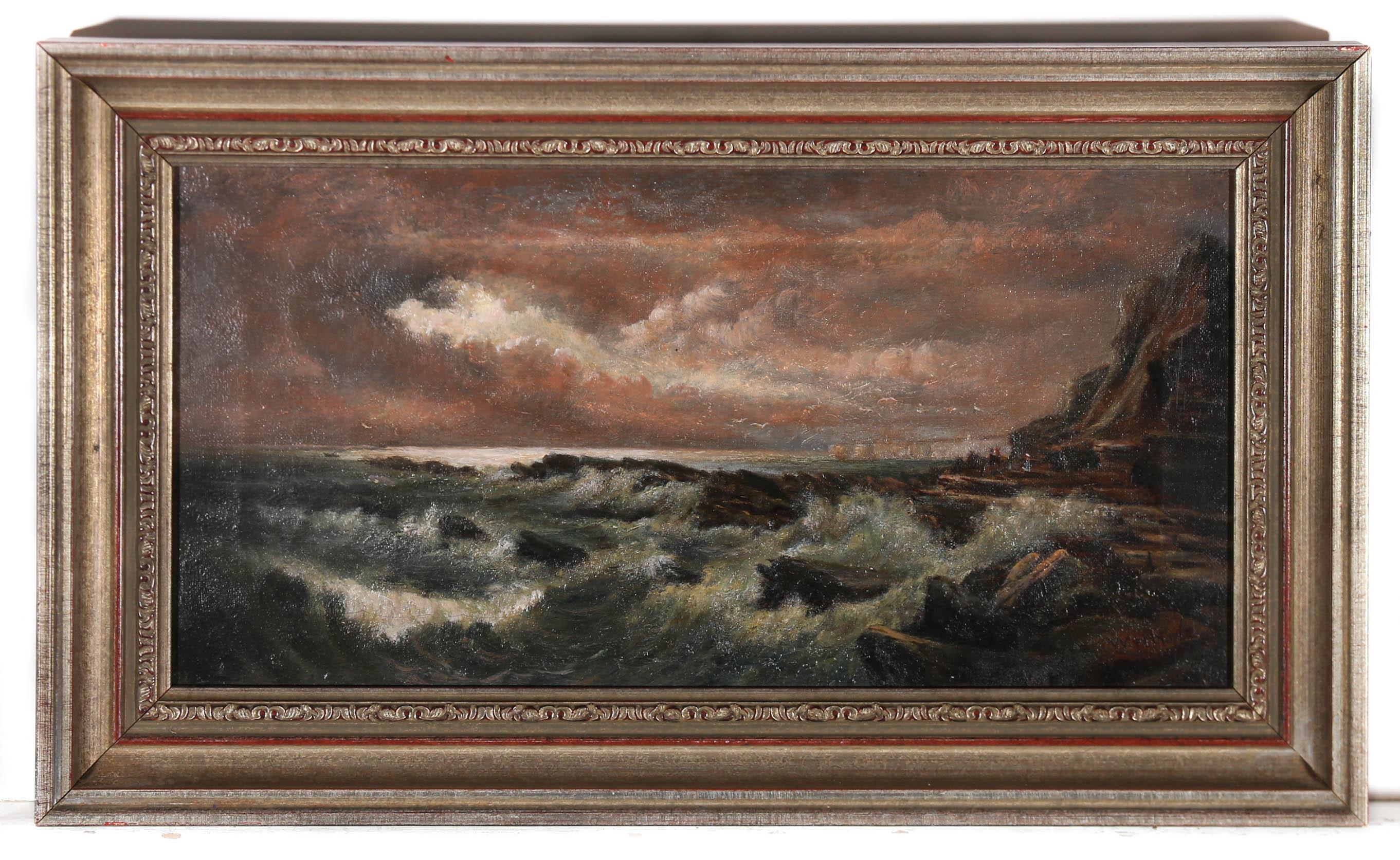 W.H Hoyle - Late 19th Century Oil, Filey Brigg, North Yorkshire 1