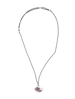 Whale 18 Karat White Gold Amethyst, Sapphire, & Diamond Adjustable Necklace