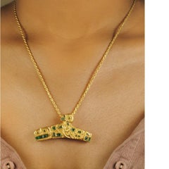 Whale and Raptor Amulet in Silver & 24k Gold Plating With Silver Chain