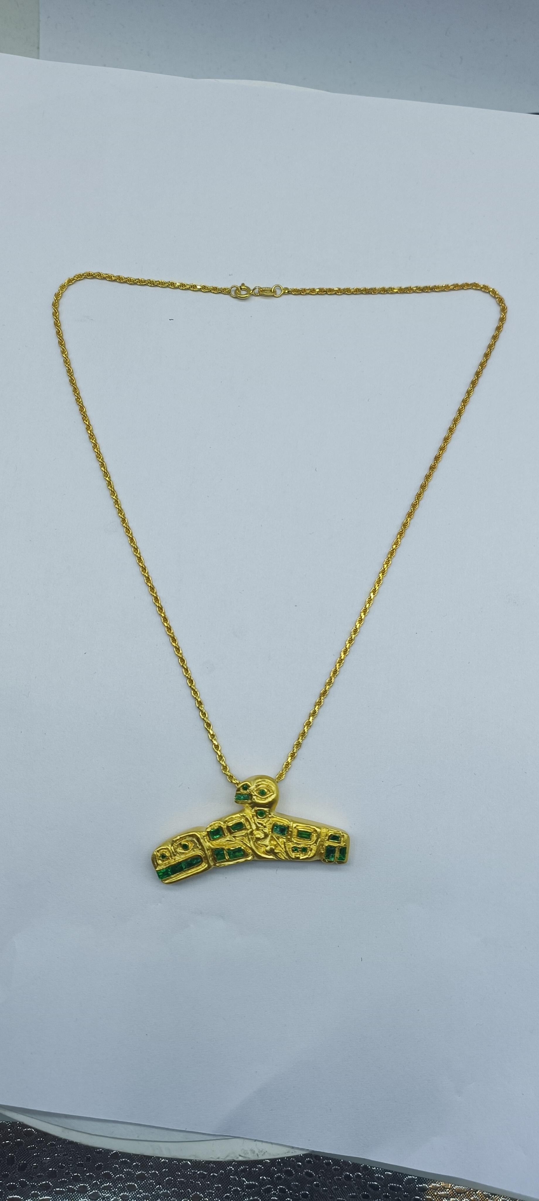 Wal und Raptor Amulett in Silber & 24k Vergoldung (Revival) im Angebot