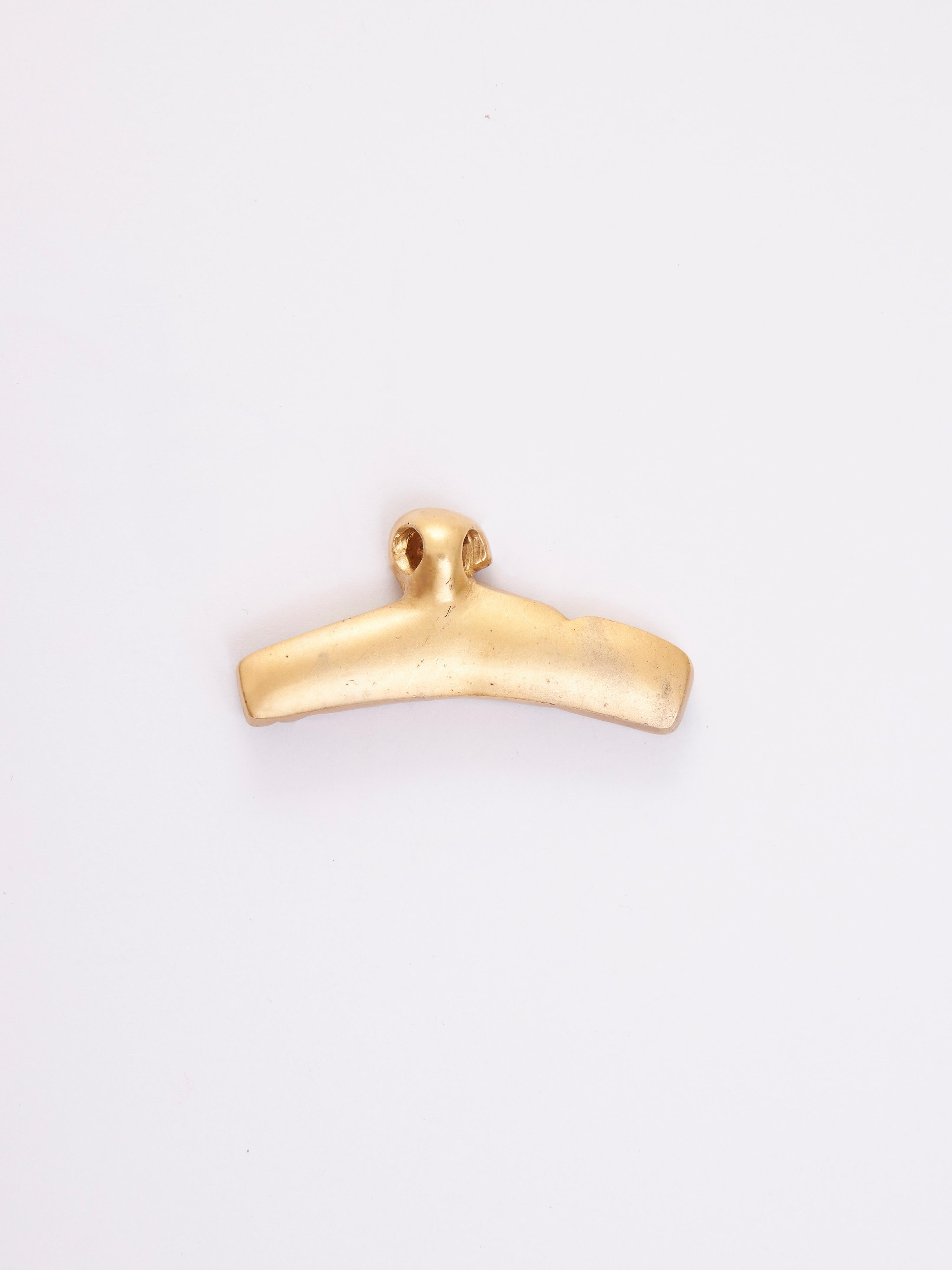 Wal und Raptor Amulett in Silber & 24k Vergoldung (Baguetteschliff) im Angebot