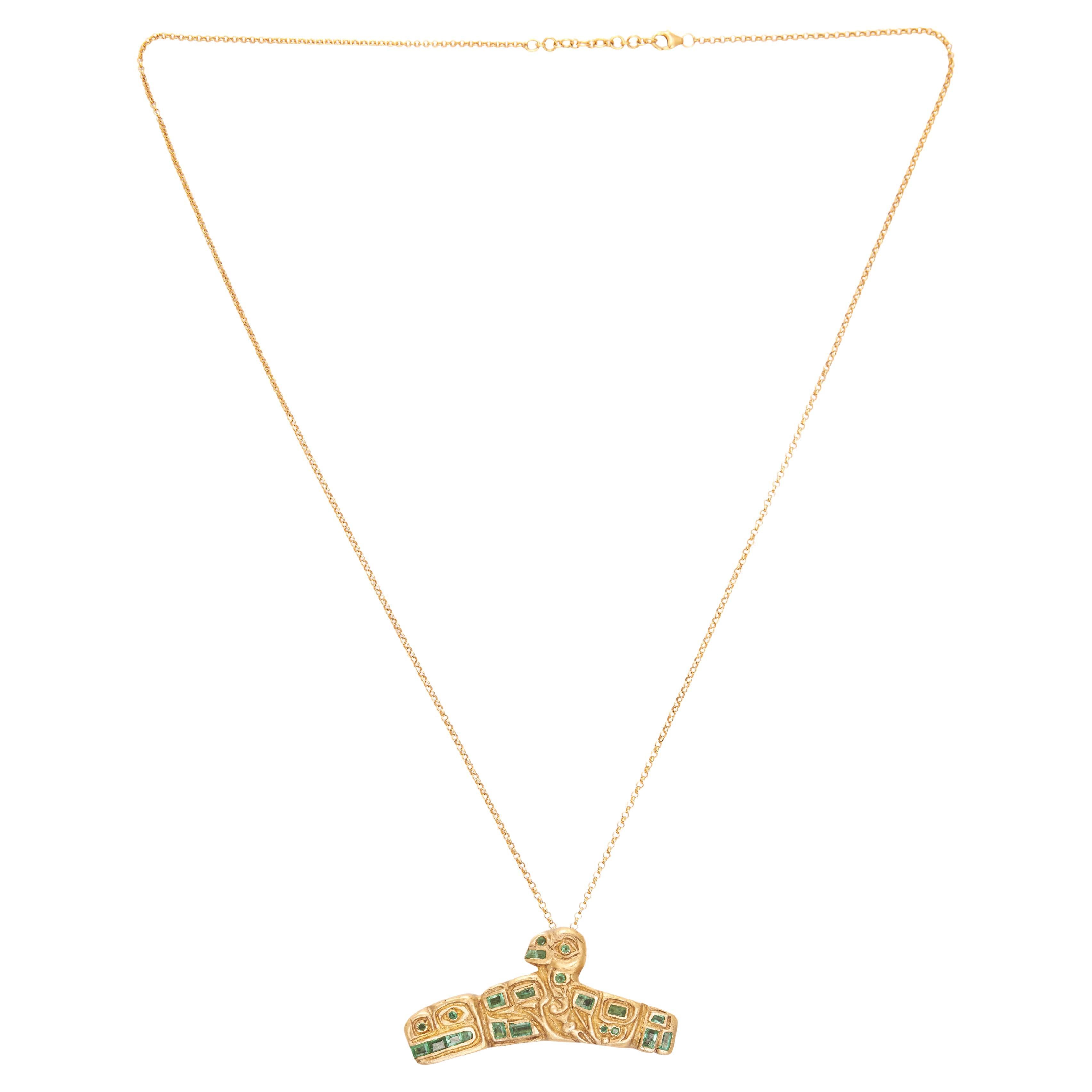 Wal und Raptor Amulett in Silber & 24k Vergoldung