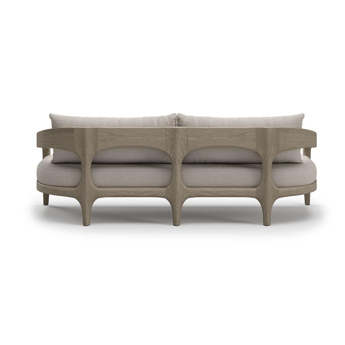 Hand-Crafted Whale-ash Outdoor 3 Seater Sofa by SNOC For Sale