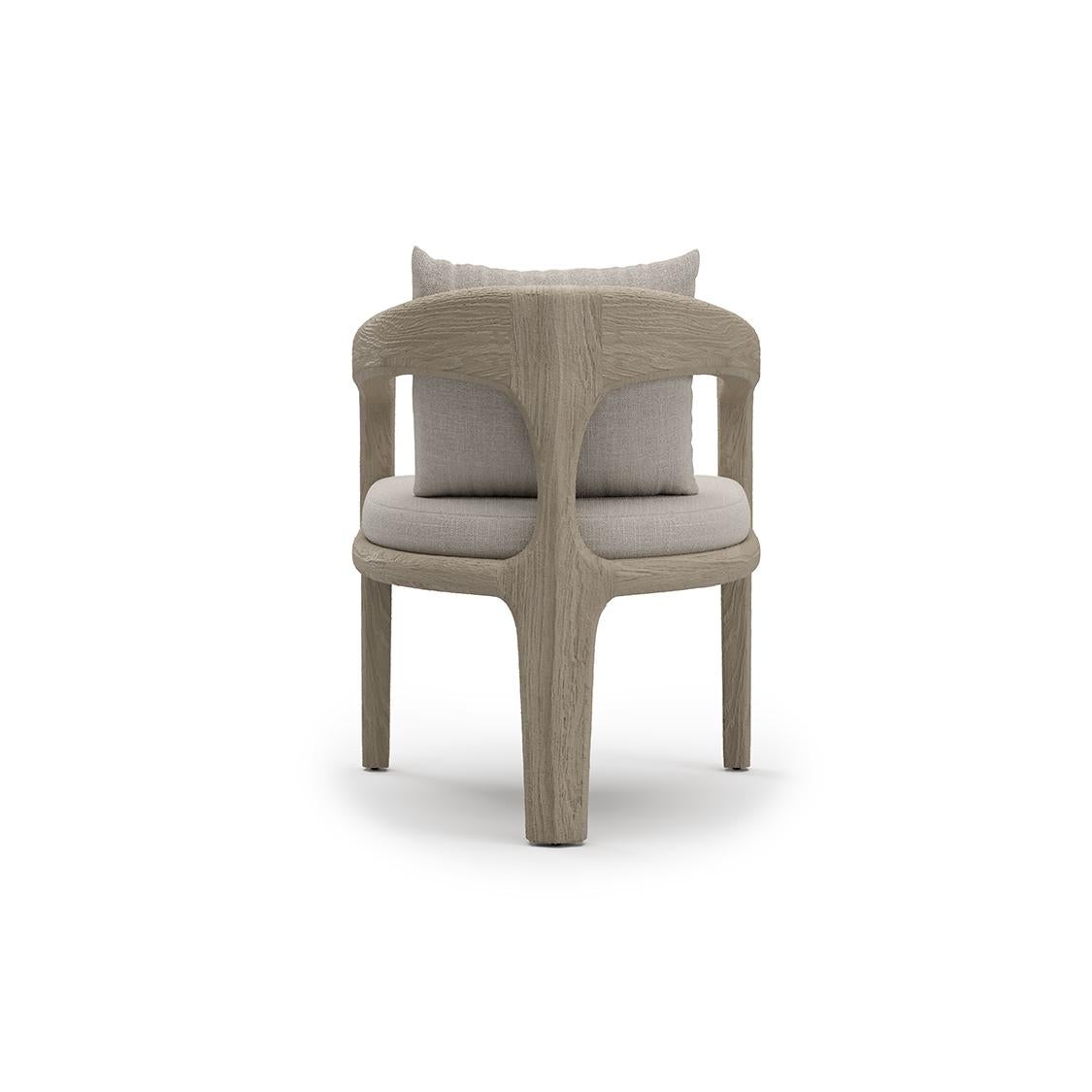 Hand-Crafted Whale-ash Outdoor Dining Chair by SNOC For Sale