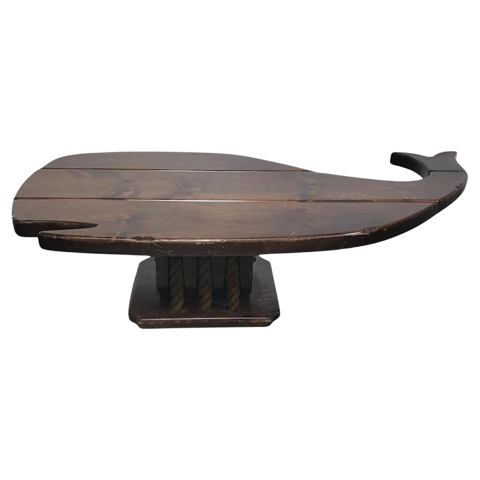 Whale-Form Wood Coffee Table