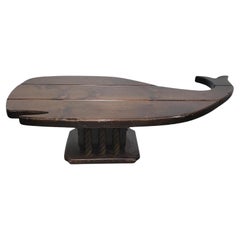 Whale-Form Wood Coffee Table