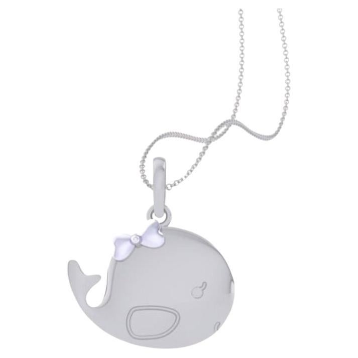 Whale Kids Pendant, 18k White Gold For Sale