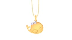 Whale Kids Pendant, 18k White Gold, Gold