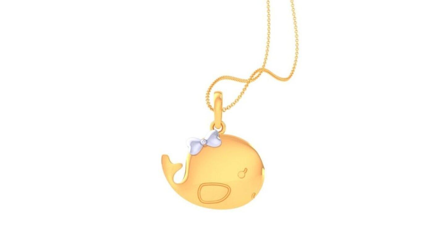 Whale Kids Pendant, 18k White Gold, Gold In New Condition For Sale In Leigh-On-Sea, GB