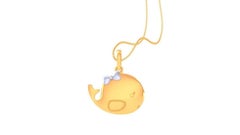 Whale Kids Pendant, 18k White Gold, Gold