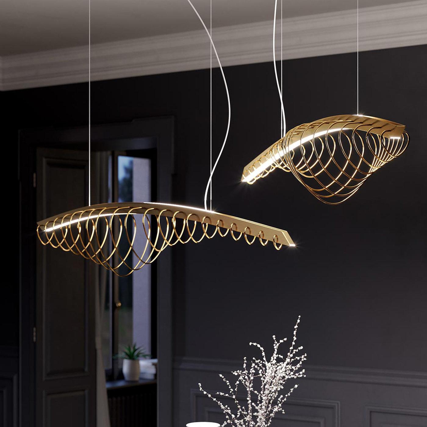 Modern Whale Metal Hanging Light by Leo De Carlo For Sale