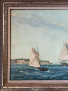 Whaling Seascape "In the English Channel" by Gordon Grant, circa 1950