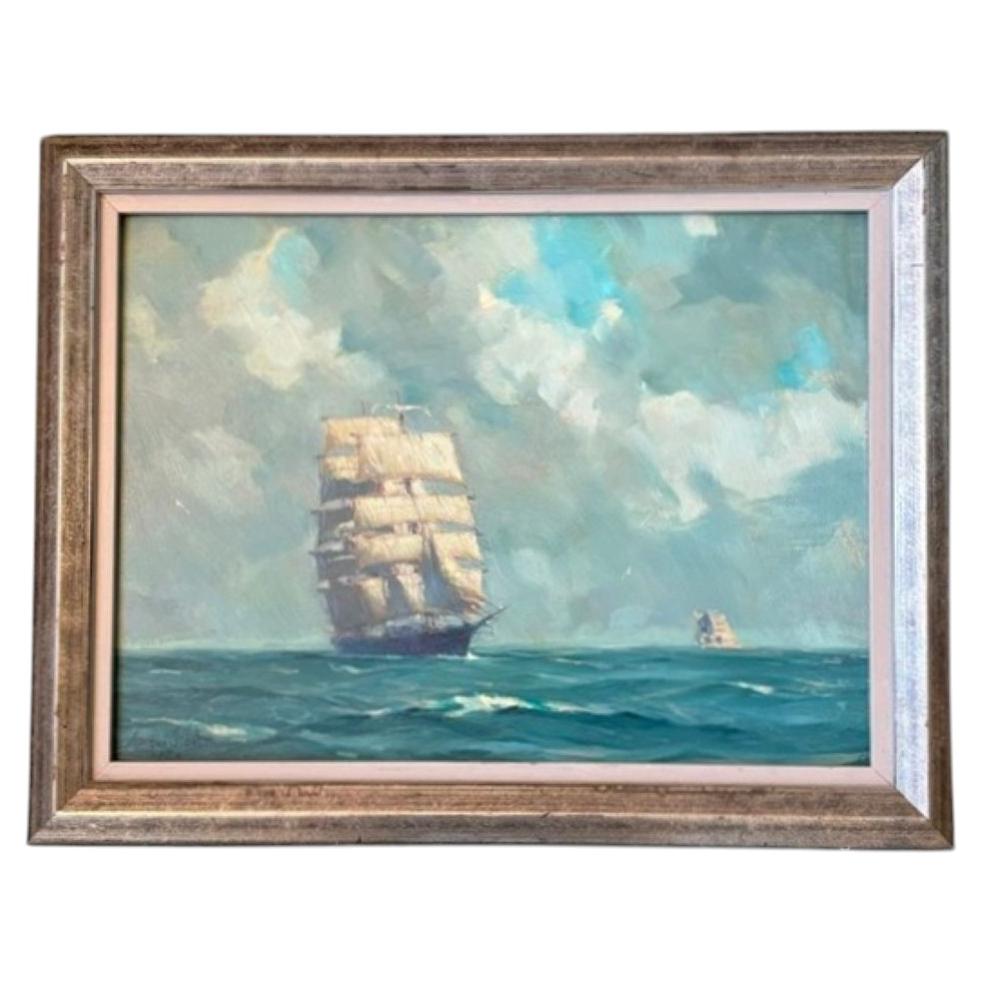 Whaling Seascape "North Atlantic" by Gordon Grant (1875 - 1962), circa 1950