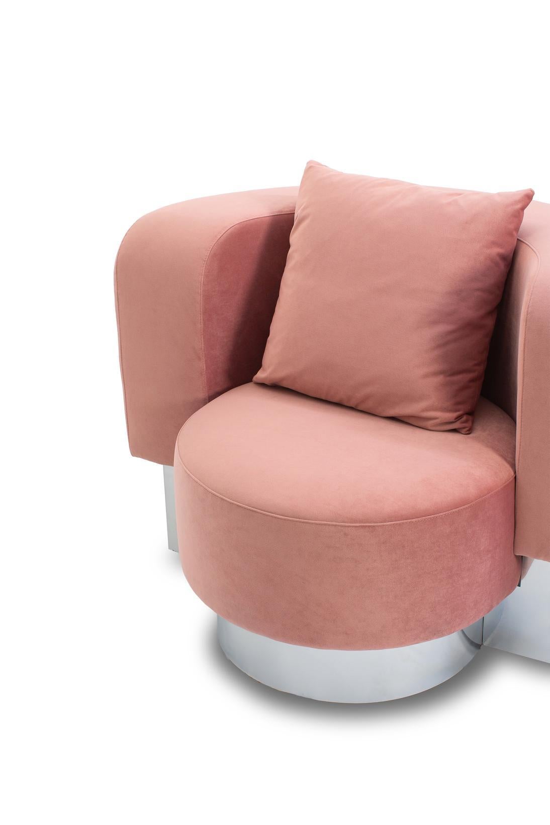 Wham One Velvet Armchair by Pulpo For Sale 7