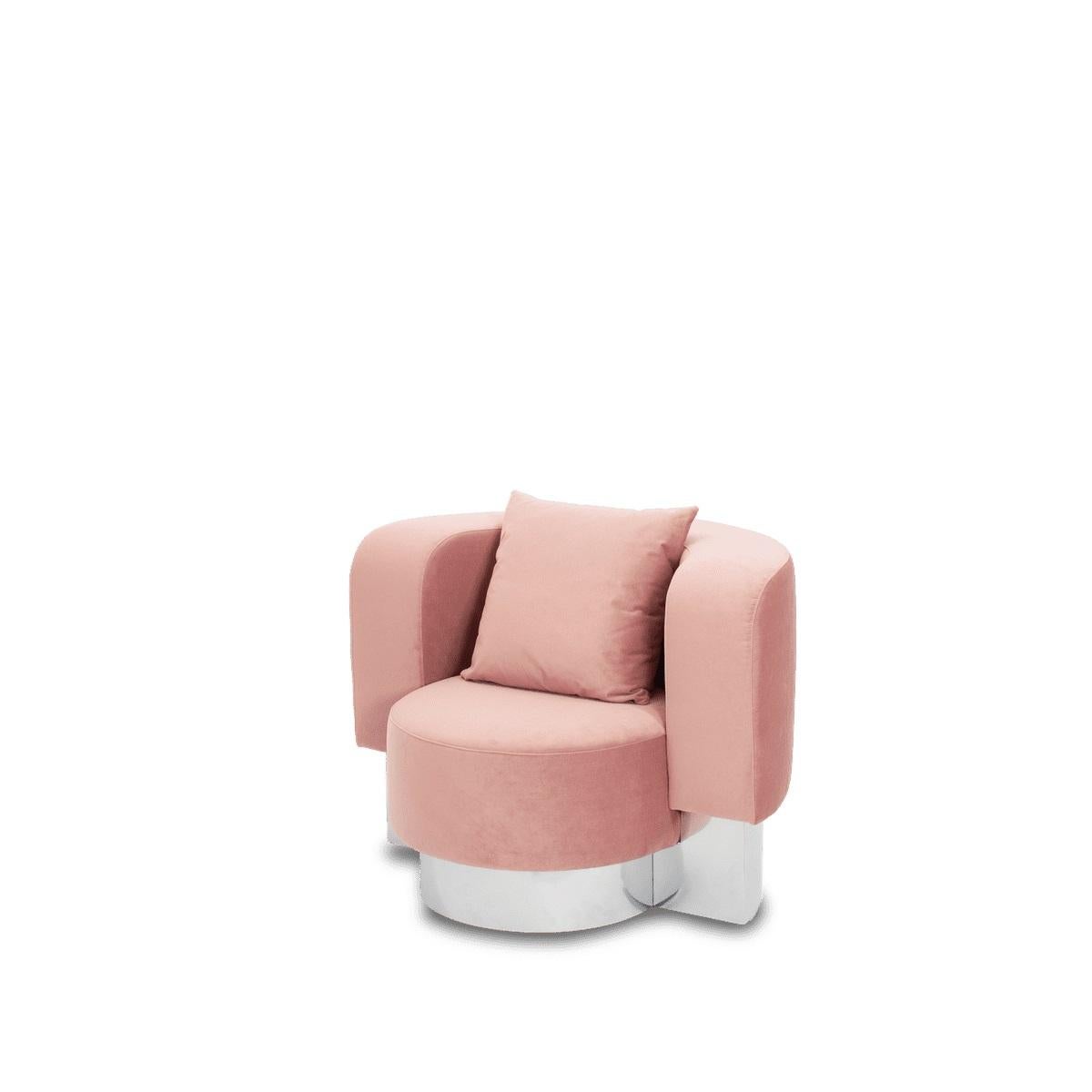 Contemporary Wham One Velvet Armchair by Pulpo For Sale