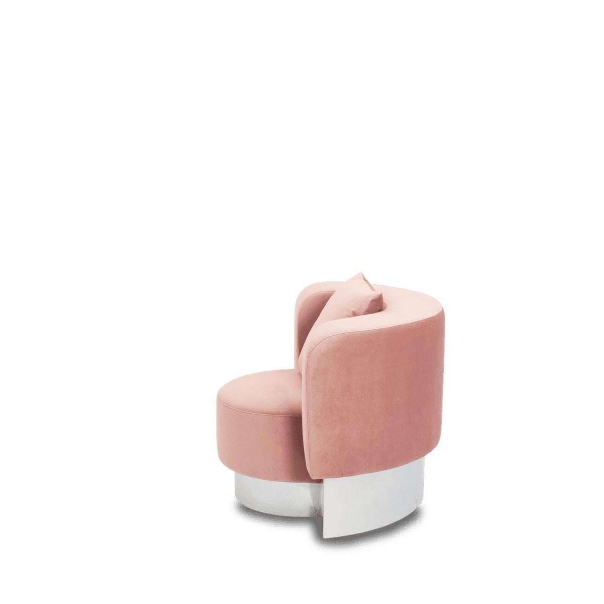Metal Wham One Velvet Armchair by Pulpo For Sale