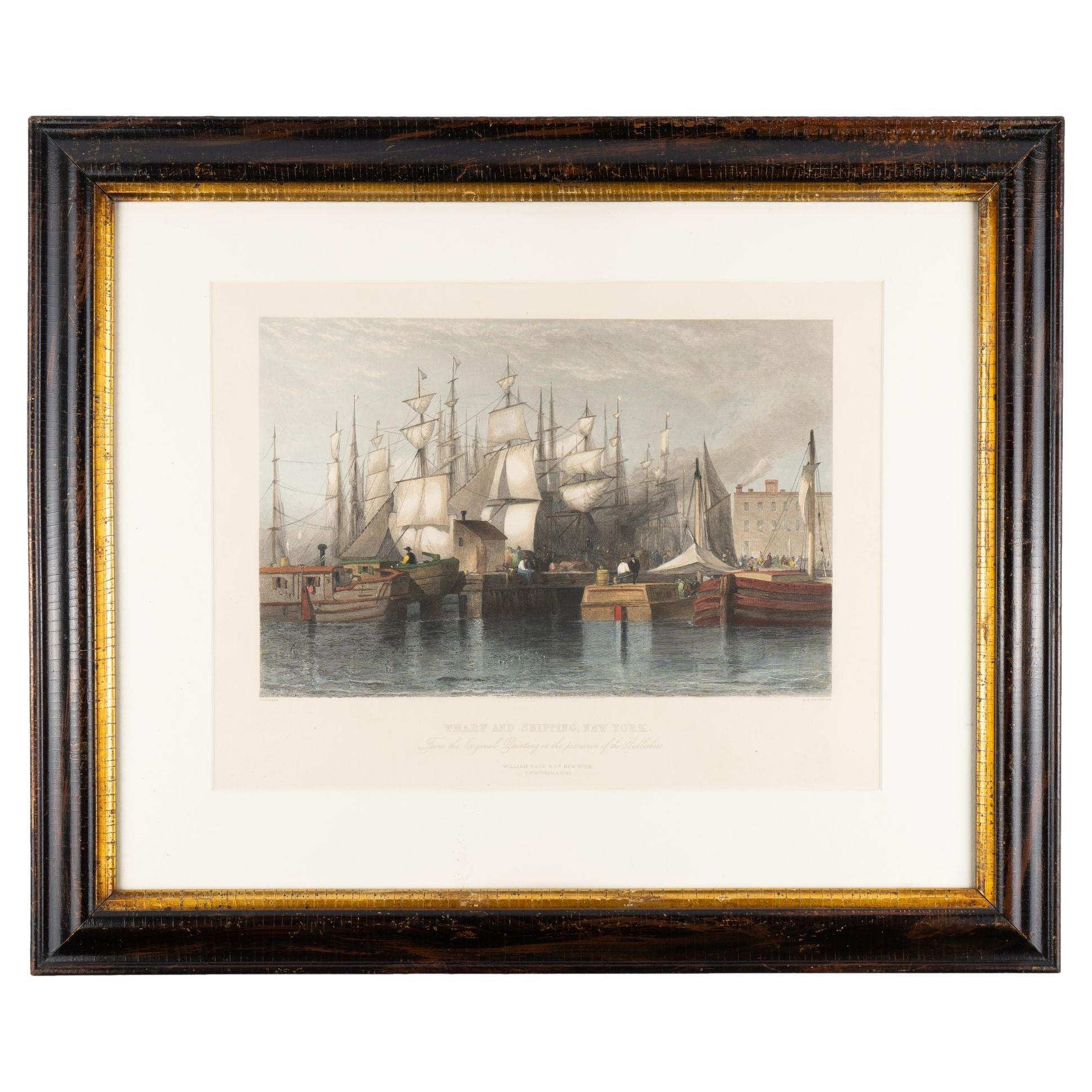 Wharf and Shipping, New York by H.S. Beckwith, 1869