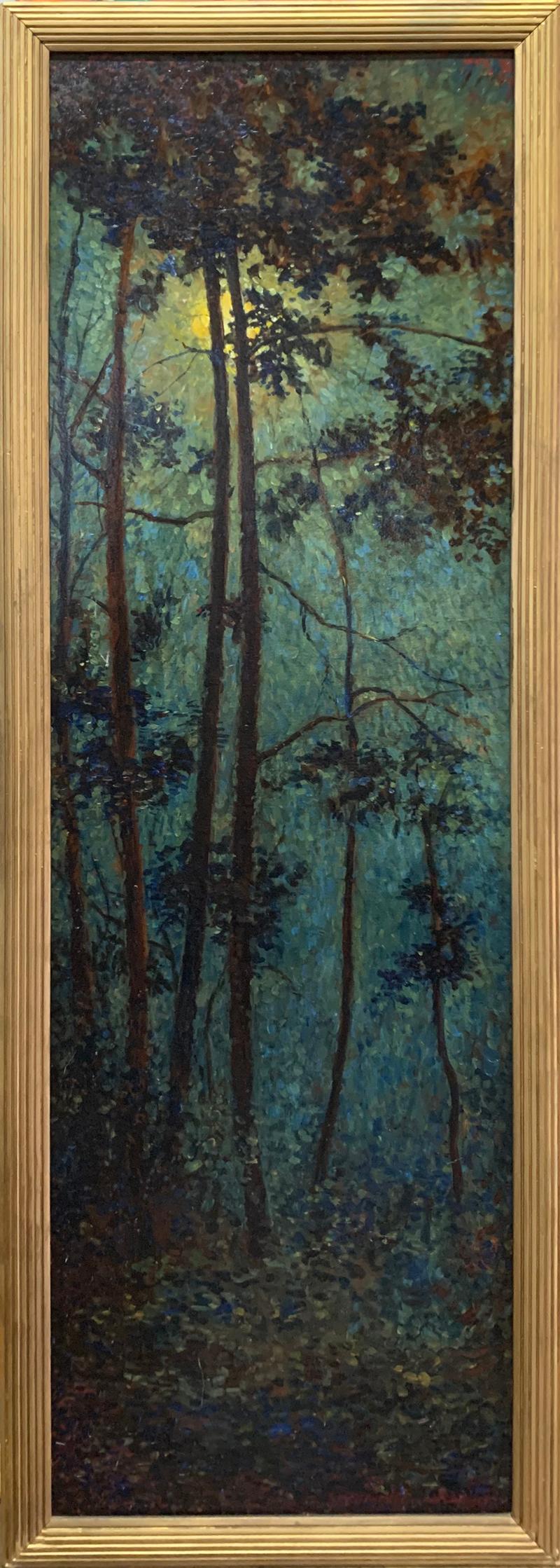 Wharton Esherick Landscape Painting - Forest Scene, American Impressionist landscape painting, rare find, signed