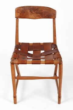 Wharton Esherick Ash, Hickory & Leather "Hammer Handle" Chair, USA 1930s