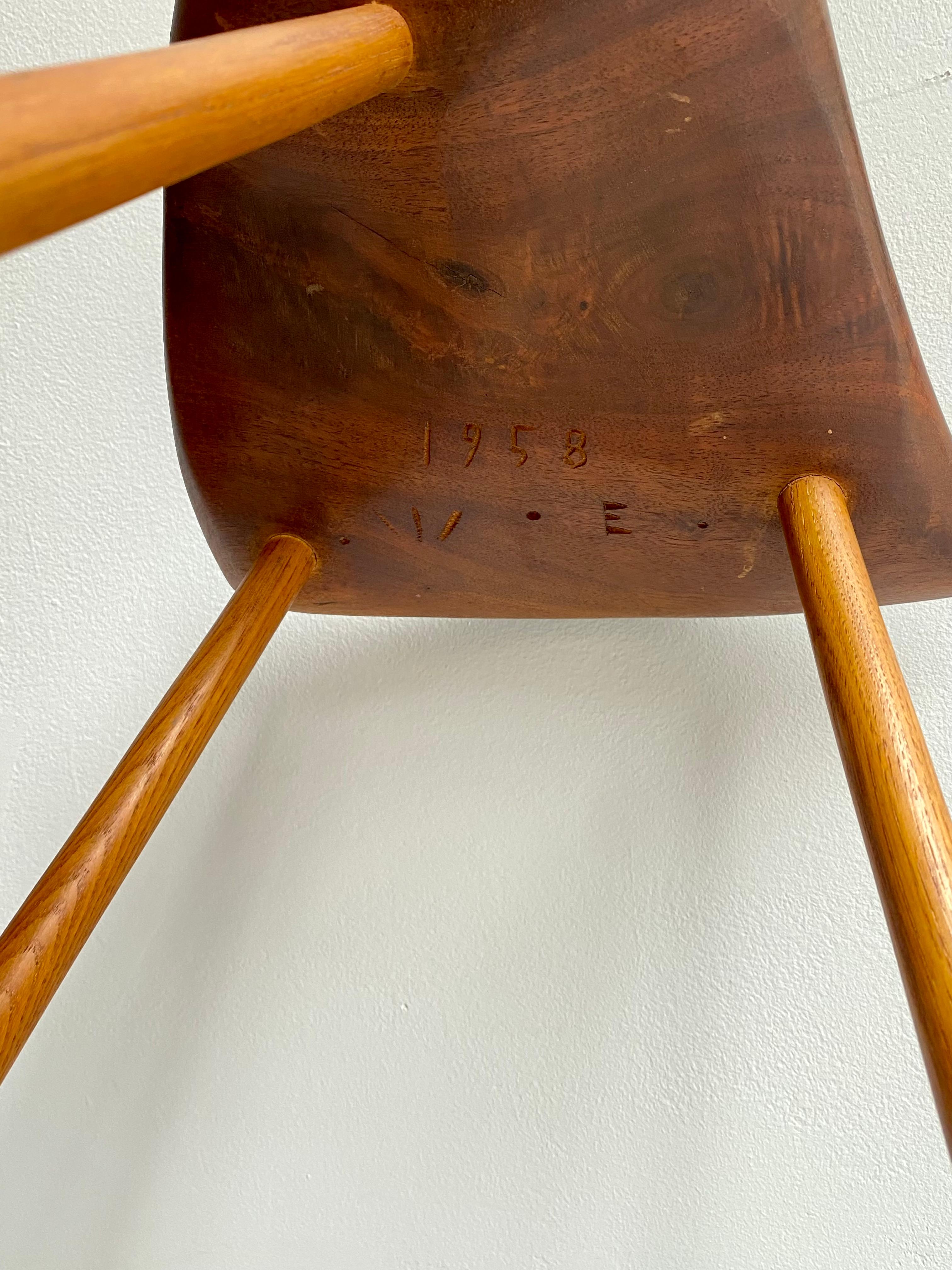 Wharton Esherick, Freeform Stool, 1958 In Excellent Condition For Sale In New York, NY