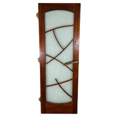 Wharton Esherick Style Außentür mit Klappgriff aus mattiertem Glas und Bronze