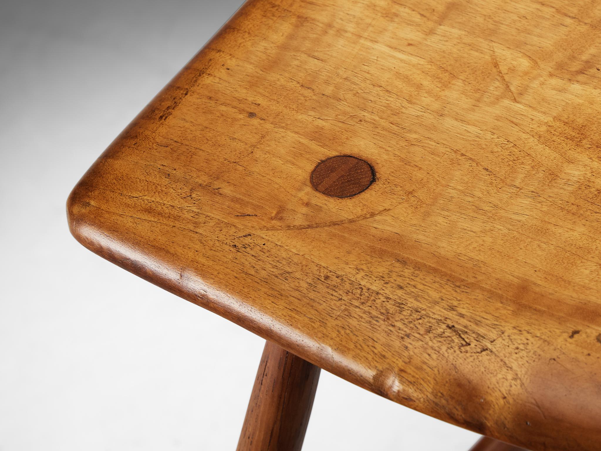 Wharton Esherick Taburete de tres patas en Algodoncillo en Bueno estado para la venta en Waalwijk, NL