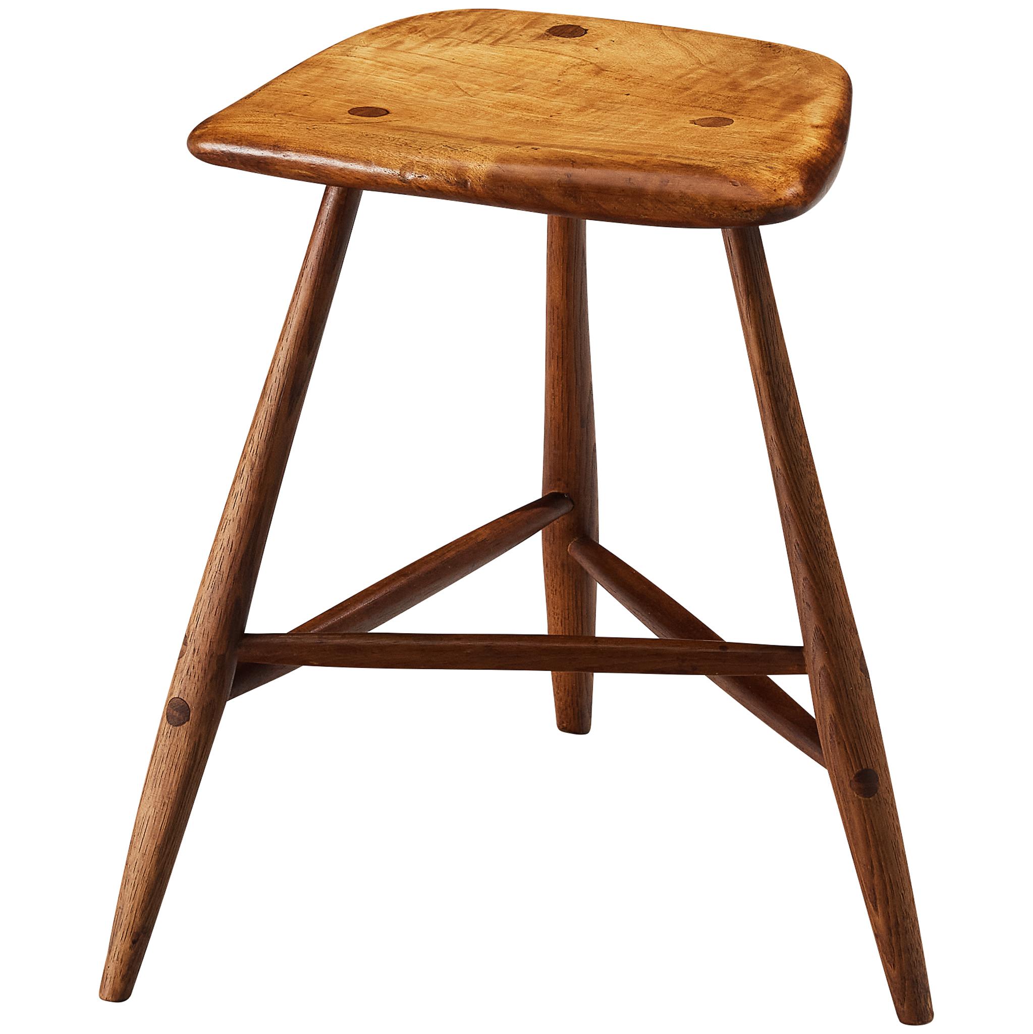 Wharton Esherick Three-Legged Stool in Cottonwood