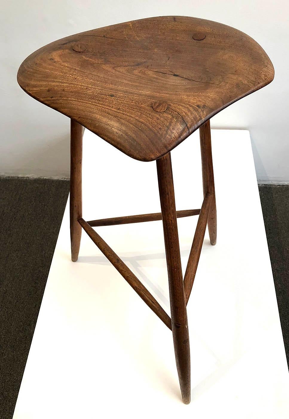 American Craftsman Wharton Esherick Wooden Stool Signed and Dated