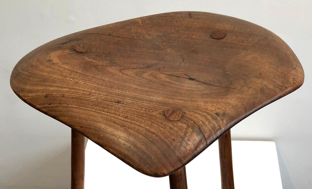 Mid-20th Century Wharton Esherick Wooden Stool Signed and Dated