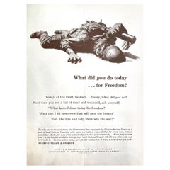 "¿Qué has hecho hoy... por la Libertad?" Cartel antiguo de reclutamiento para la Segunda Guerra Mundial, 1943