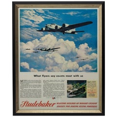 What Flyers Say Vintage WWII Product Poster for Studebaker, circa 1945