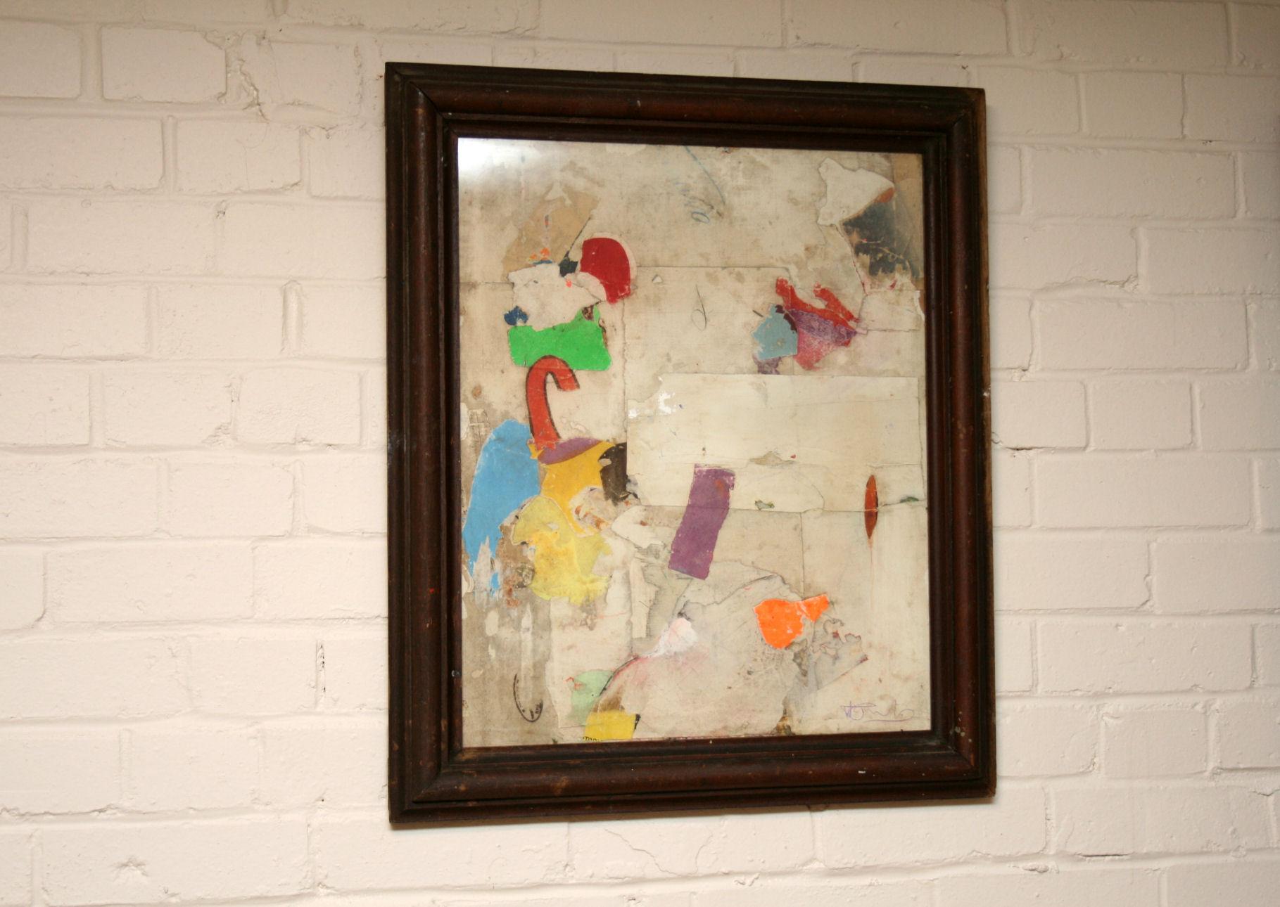 What Remains by Huw Griffith
An abstract collage made up from antique assorted papers.
Size 21.5x 25 inches.
The collage has been placed into an antique frame which has been reworked by Huw and is part of the overall artwork.
 