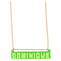 What's my Name 3d Printed Custom Nameplate Necklace, Lime