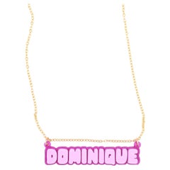 What's my Name? 3d Printed Custom Nameplate Necklace, Purple