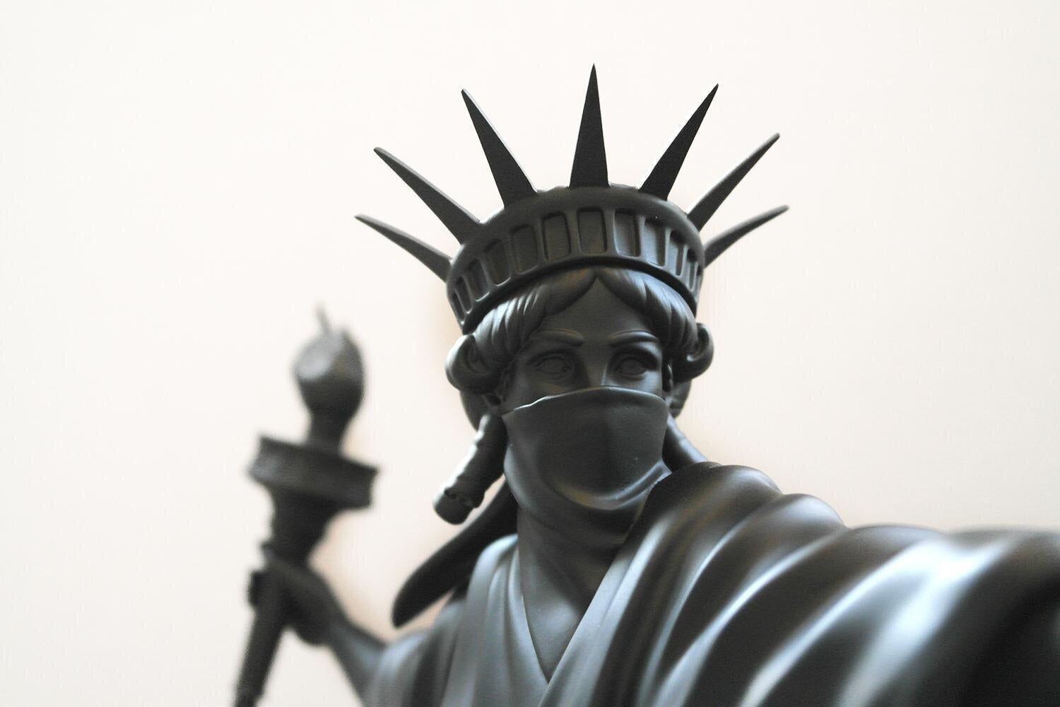 Fondendo l'immagine fortemente simbolica della Statua della Libertà con innumerevoli filmati di protesta di un manifestante che lancia una molotov, la nuova opera ci ricorda che la libertà non va data per scontata, che è costantemente in pericolo e