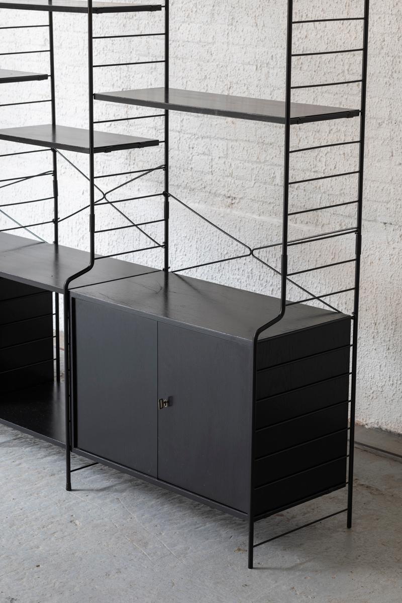WHB 3-Bay Shelving System in black, Germany, 1960s 13