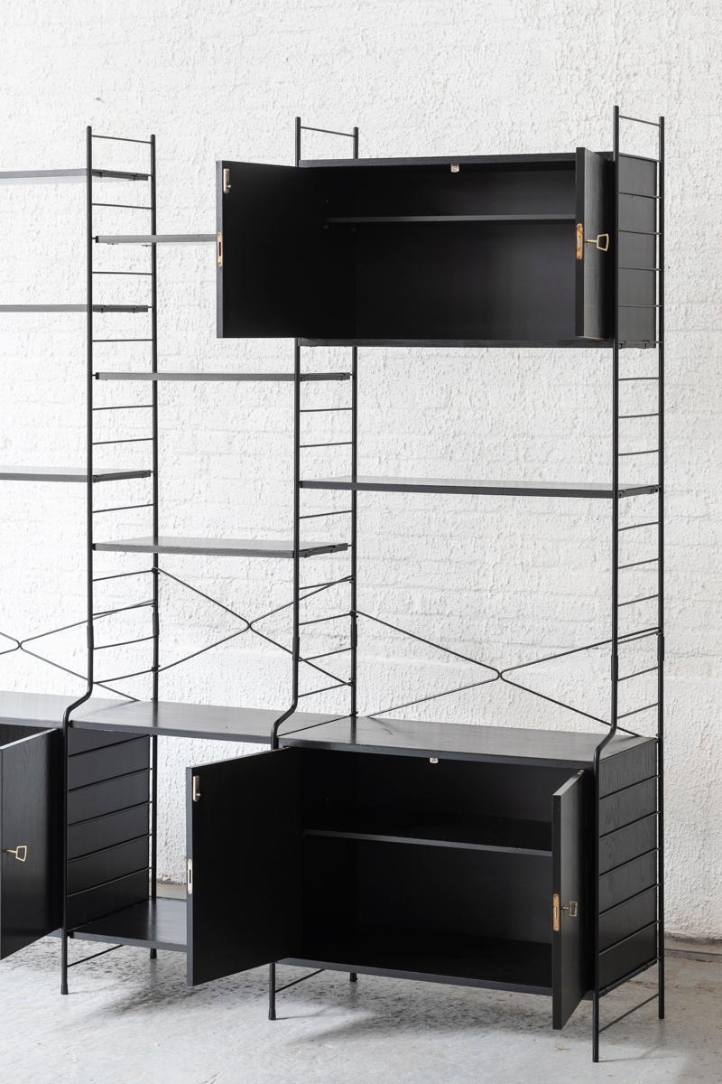 WHB 3-Bay Shelving System in black, Germany, 1960s For Sale 1