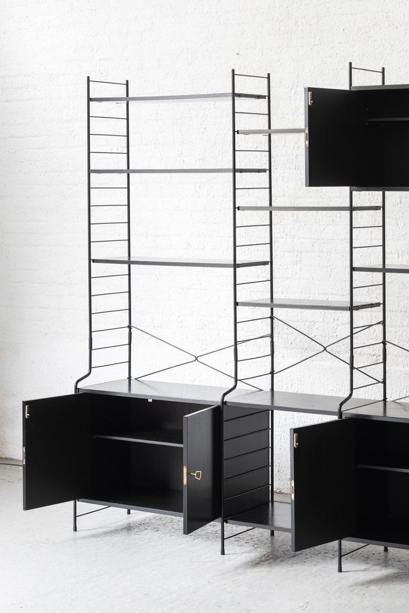 WHB 3-Bay Shelving System in black, Germany, 1960s 2