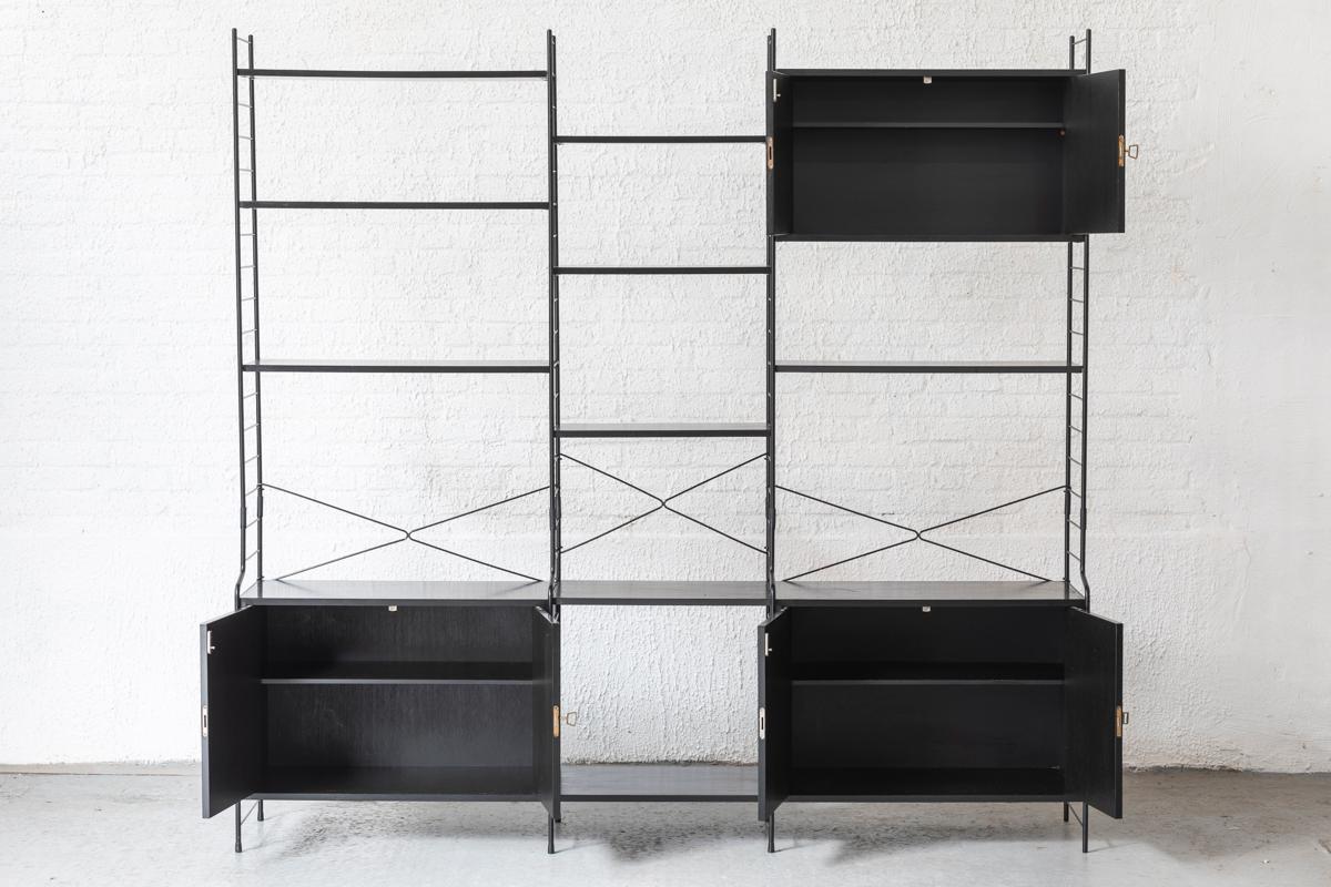 WHB 3-Bay Shelving System in black, Germany, 1960s 3