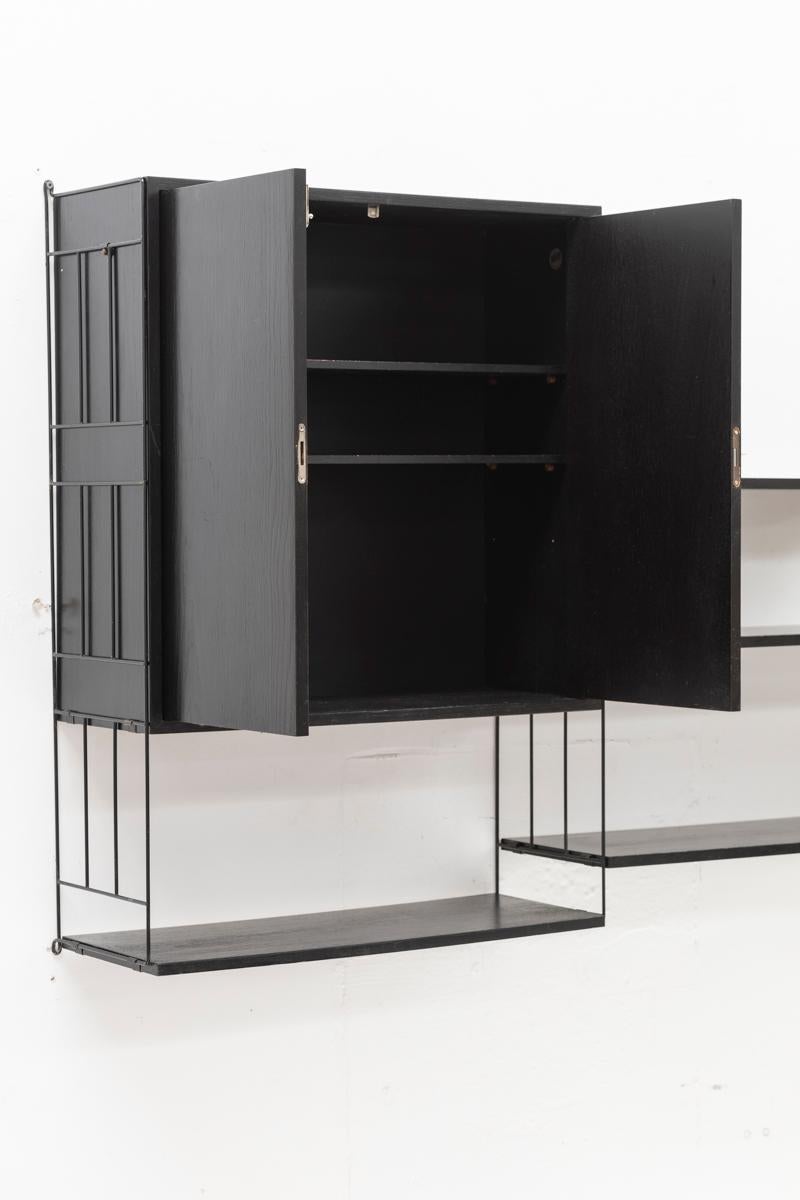 WHB Three-Bay Floating Shelving System in black, Germany, 1960s 3