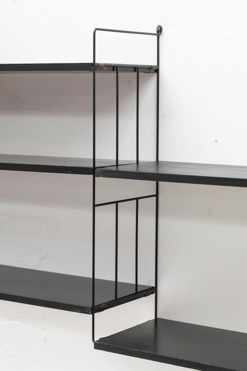 Mid-20th Century WHB Three-Bay Floating Shelving System in black, Germany, 1960s
