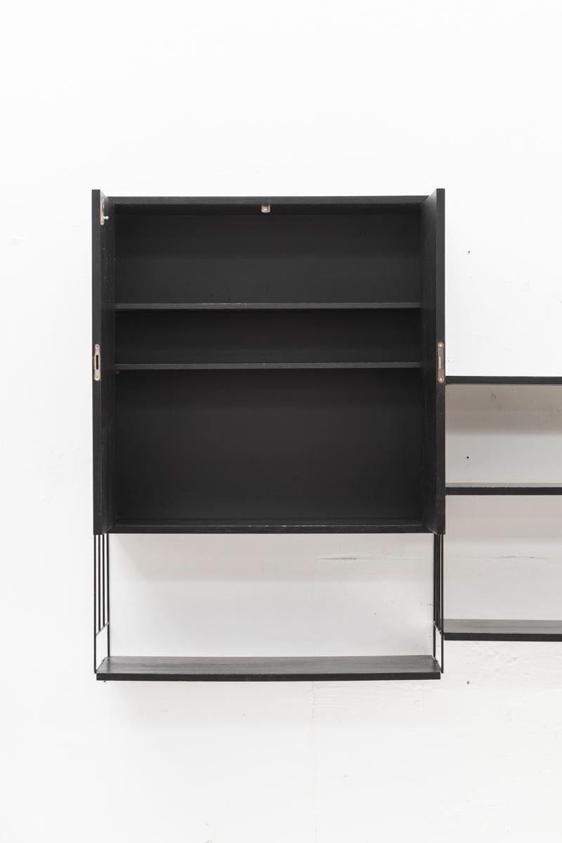 WHB Three-Bay Floating Shelving System in black, Germany, 1960s 2