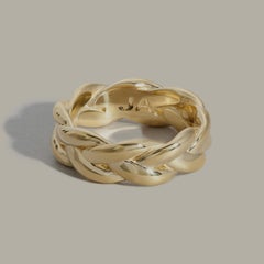 14k Yellow Gold Wheat Braided Band