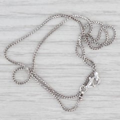 Wheat Chain Necklace 18k White Gold 16" 1.2mm