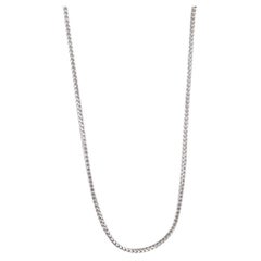 Wheat Chain Necklace 18k White Gold 16" 1.2mm